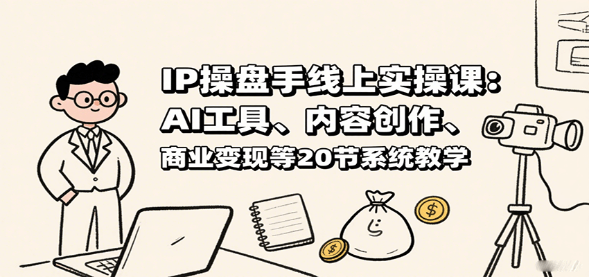 IP操盘手线上实操课:AI工具、内容创作、商业变现等20节系统教学-创客之家