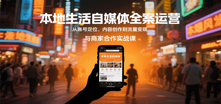 本地生活自媒体全案运营,从账号定位、内容创作到流量变现与商家合作实战课-创客之家
