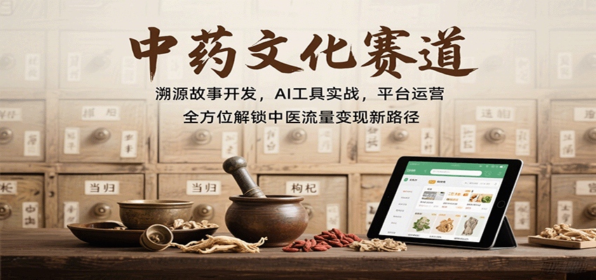 中药文化赛道:溯源故事开发,AI工具实战,平台运营,全方位解锁中医流量变现新路径-创客之家