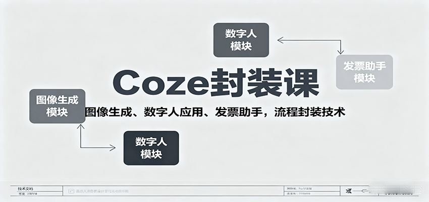 Coze封装课,图像生成、数字人应用、发票助手,流程封装技术-创客之家