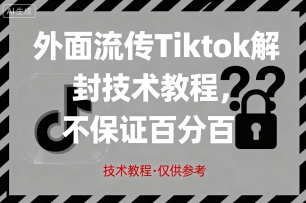 外面流传Tiktok解封技术教程，不保证百分百，具体自测-创客之家