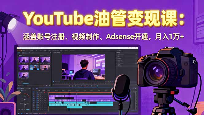2025YouTube油管变现课:涵盖账号注册、视频制作、Adsense开通,月入1万+-创客之家