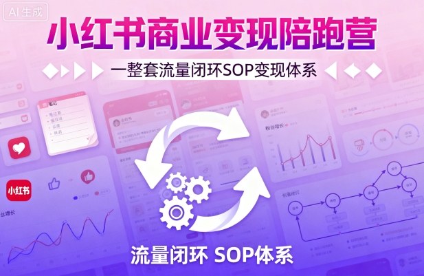 小红书商业变现陪跑营,轻IP矩阵 私域获客 聚光投流,一整套流量闭环SOP变现体系-创客之家