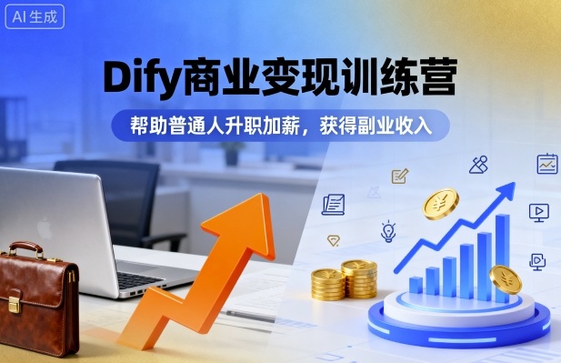 Dify商业变现训练营，帮助普通人升职加薪，获得副业收入-创客之家
