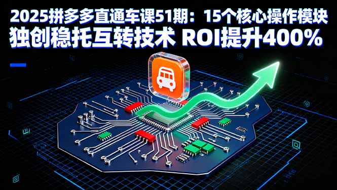 2025拼多多直通车课51期:15个核心操作模块 独创稳托互转技术 ROI提升400%-创客之家