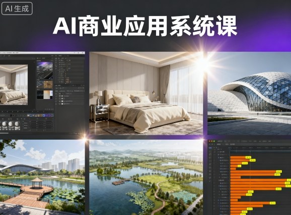 AI商业应用系统课,室内-软装-建筑-景观,智能设计+效果图+动画画实战-创客之家