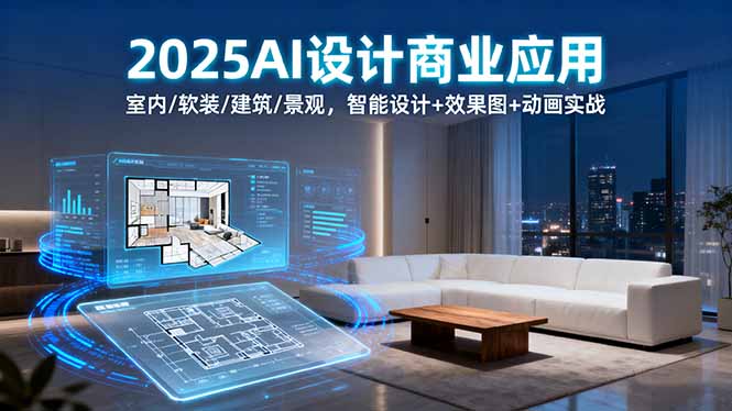 2025AI设计商业应用:室内/软装/建筑/景观,智能设计+效果图+动画实战-创客之家