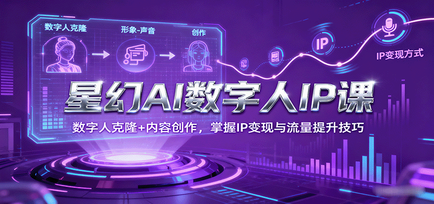 星幻AI数字人IP课,数字人克隆+内容创作,掌握IP变现与流量提升技巧-创客之家