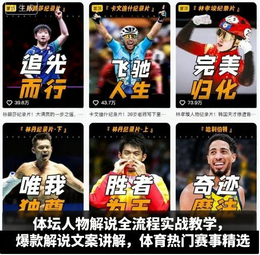 体坛人物解说全流程实战教学,爆款解说文案讲解,体育热门赛事精选-创客之家