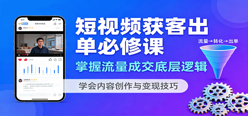 短视频获客出单必修课:掌握流量成交底层逻辑,学会内容创作与变现技巧-创客之家