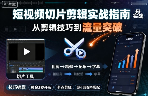 短视频切片剪辑实战指南,从剪辑技巧到流量突破-创客之家