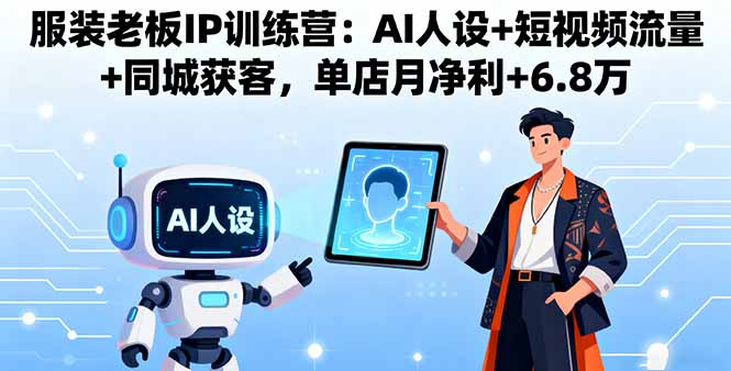 服装老板IP训练营:AI人设+短视频流量+同城获客,单店月净利+6.8万-创客之家
