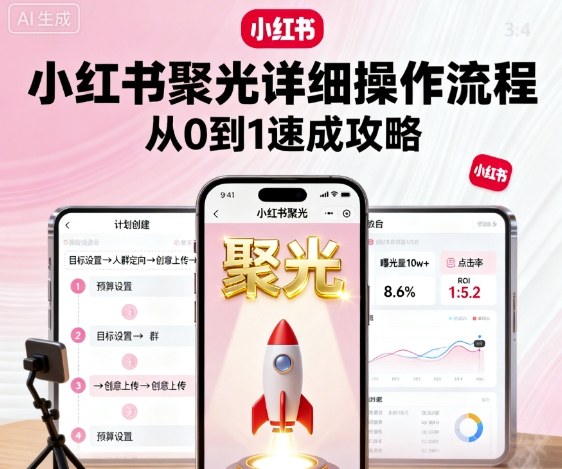 小红书聚光详细操作流程,小红书聚光从0到1速成攻略-创客之家