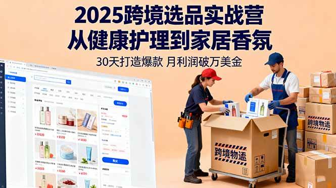 (16186期)2025跨境选品实战营:从健康护理到家居香氛,30天打造爆款,月利润破万美金-创客之家