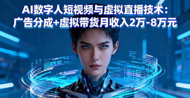 AI数字人短视频与虚拟直播技术:广告分成+虚拟带货月收入2万-8万元-创客之家