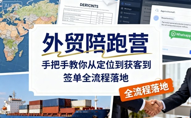 外贸陪跑营,手把手教你从定位到获客到签单全流程落地-创客之家
