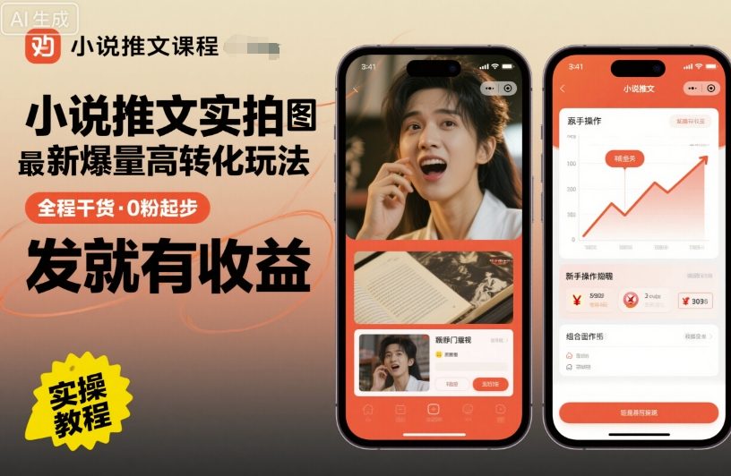 小说推文实拍双图文最新爆量高转化玩法,全程干货,0粉起步,发就有收益-创客之家