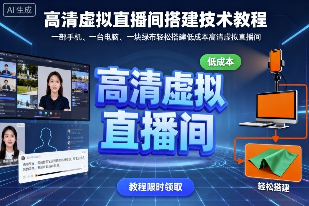 高清虚拟直播间搭建技术教程,一部手机、一台电脑、一块绿布轻松搭建低成本高清虚拟直播间-创客之家