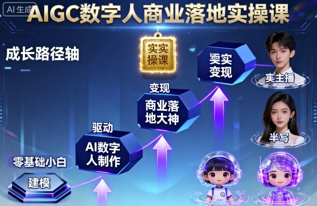 AIGC数字人商业落地实操课,从零基础小白到AI数字人大神-创客之家