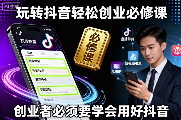 玩转抖音轻松创业必修课,创业者必须要学会用好抖音-创客之家