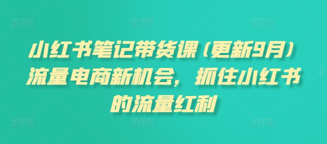 小红书笔记带货课(更新25年9月)流量电商新机会,抓住小红书的流量红利-创客之家