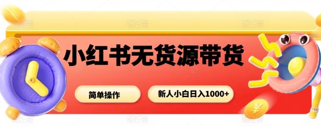 小红书无货源带货项目,简单无脑,新人小白日入多张-创客之家