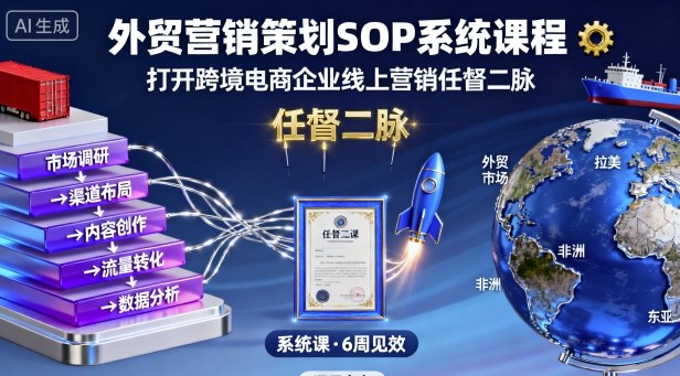 外贸营销策划SOP系统课程,打开跨境电商企业线上营销任督二脉-创客之家