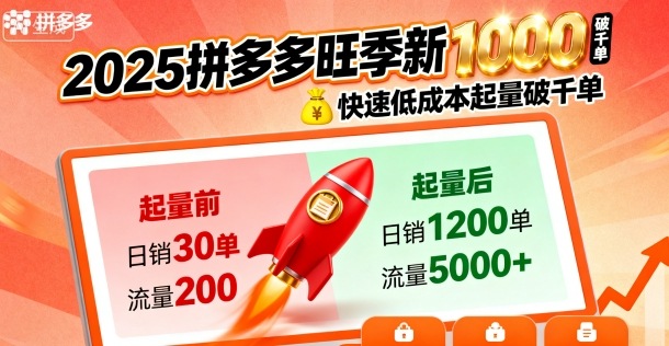 2025拼多多旺季新老店铺——快速低成本起量破千单-创客之家