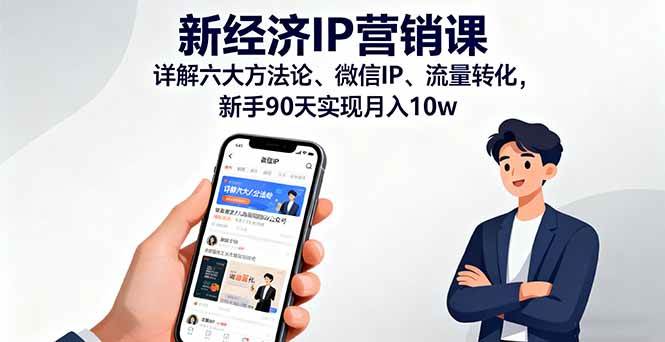 (16194期)新经济IP营销课:详解六大方法论、微信IP、流量转化,新手90天实现月入10w-创客之家