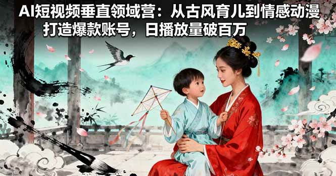 (16195期)AI短视频垂直领域营:从古风育儿到情感动漫,打造爆款账号,日播放量破百万-创客之家