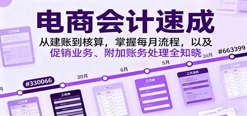 电商会计速成,从建账到核算,掌握每月流程,以及促销业务、附加账务处理全知晓-创客之家