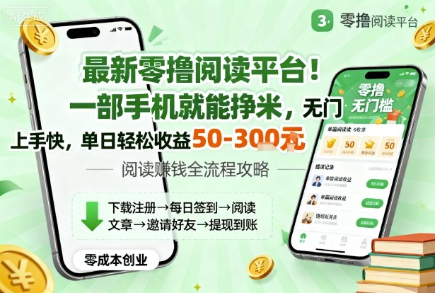 最新零撸阅读平台!一部手机就能挣米,无门槛上手快,单日轻松收益50-3张【揭秘】-创客之家