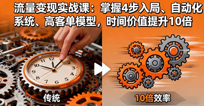 流量变现实战课:掌握4步入局、自动化系统、高客单模型,时间价值提升10倍-创客之家