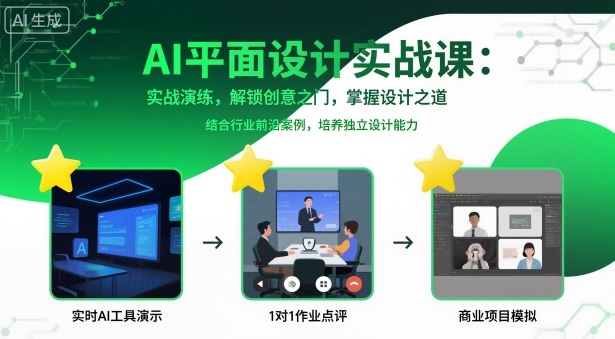 AI平面设计实战课,实战演练,解锁创意之门,掌握设计之道-创客之家