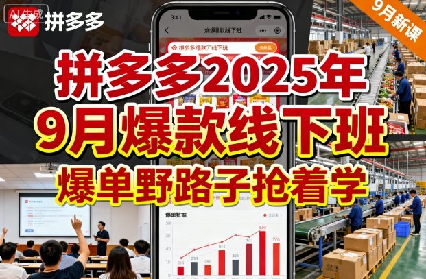 【精】拼多多2025年9月爆款线下班,爆单野路子抢着学-创客之家