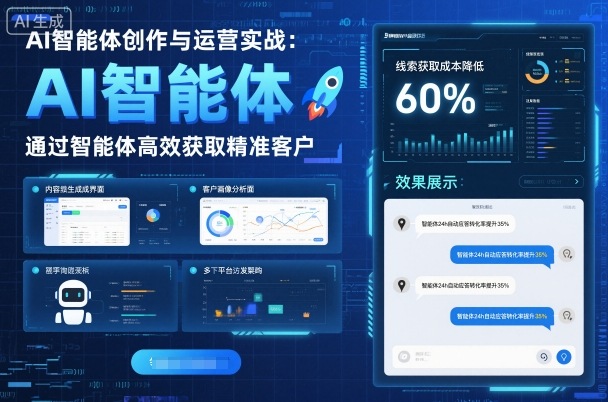 AI智能体创作与运营实战,实体门店通过智能体高效获取精准客户-创客之家
