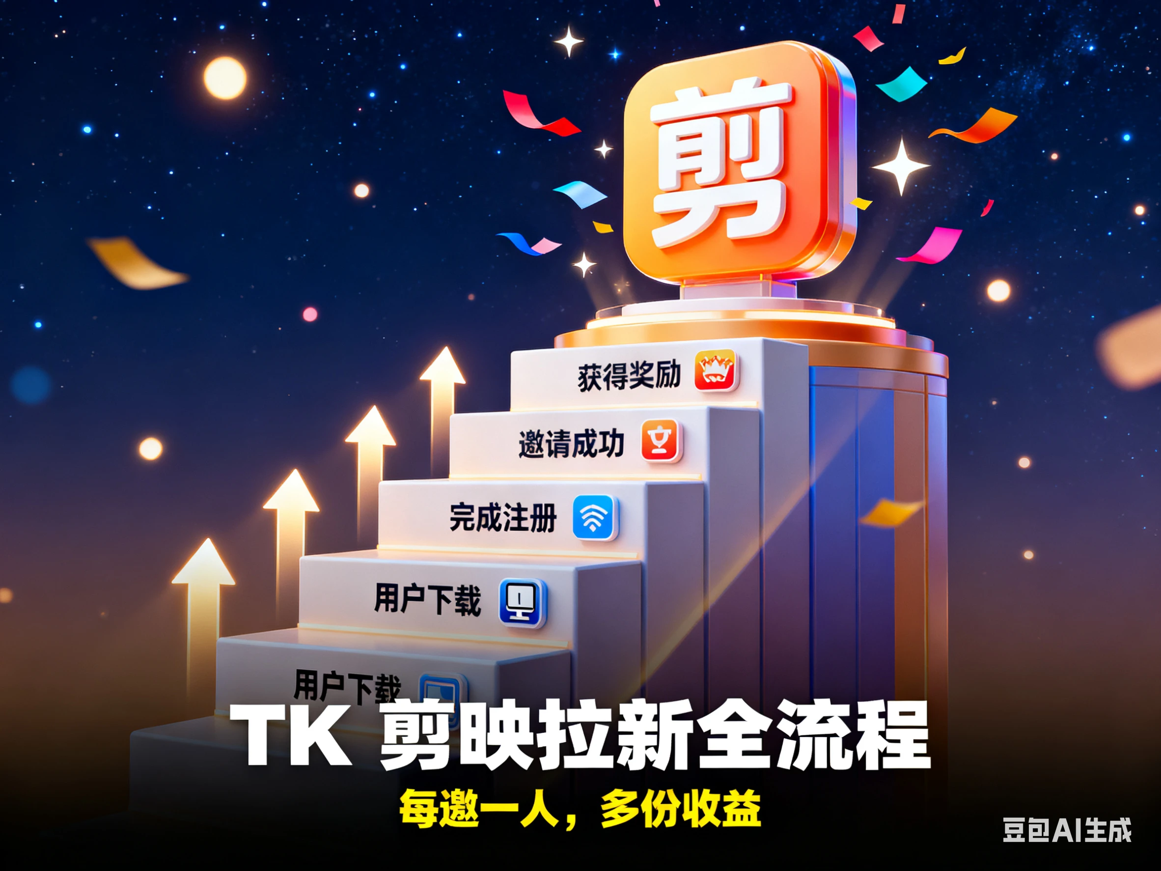 TK 剪映拉新全流程-创客之家