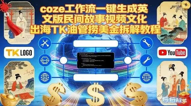 Coze扣子工作流一键生成英文版民间故事视频，文化出海TK油管捞美金拆解教程-创客之家