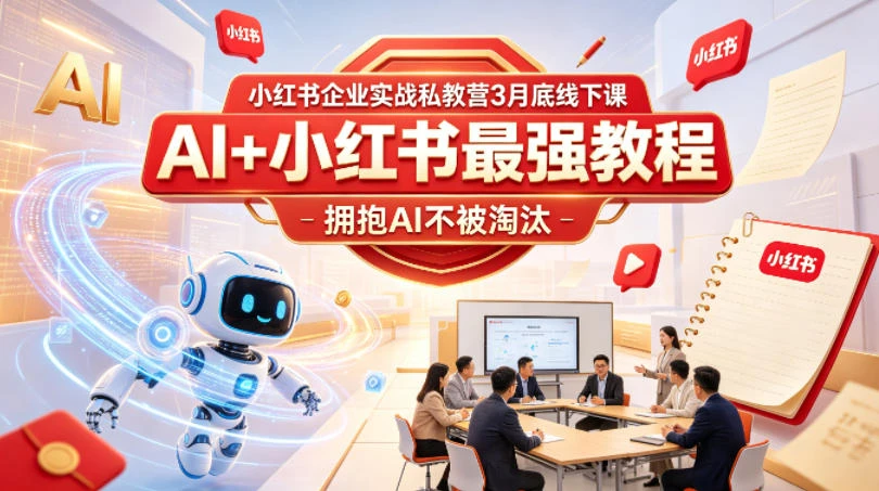 【精】小红书企业实战私教营3月底线下课,AI+小红书最强教程,拥抱AI不被淘汰-创客之家