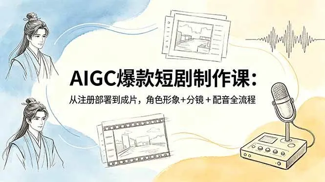 【精】AIGC爆款短剧制作课:从注册部署到成片,角色形象+分镜+配音全流程-创客之家