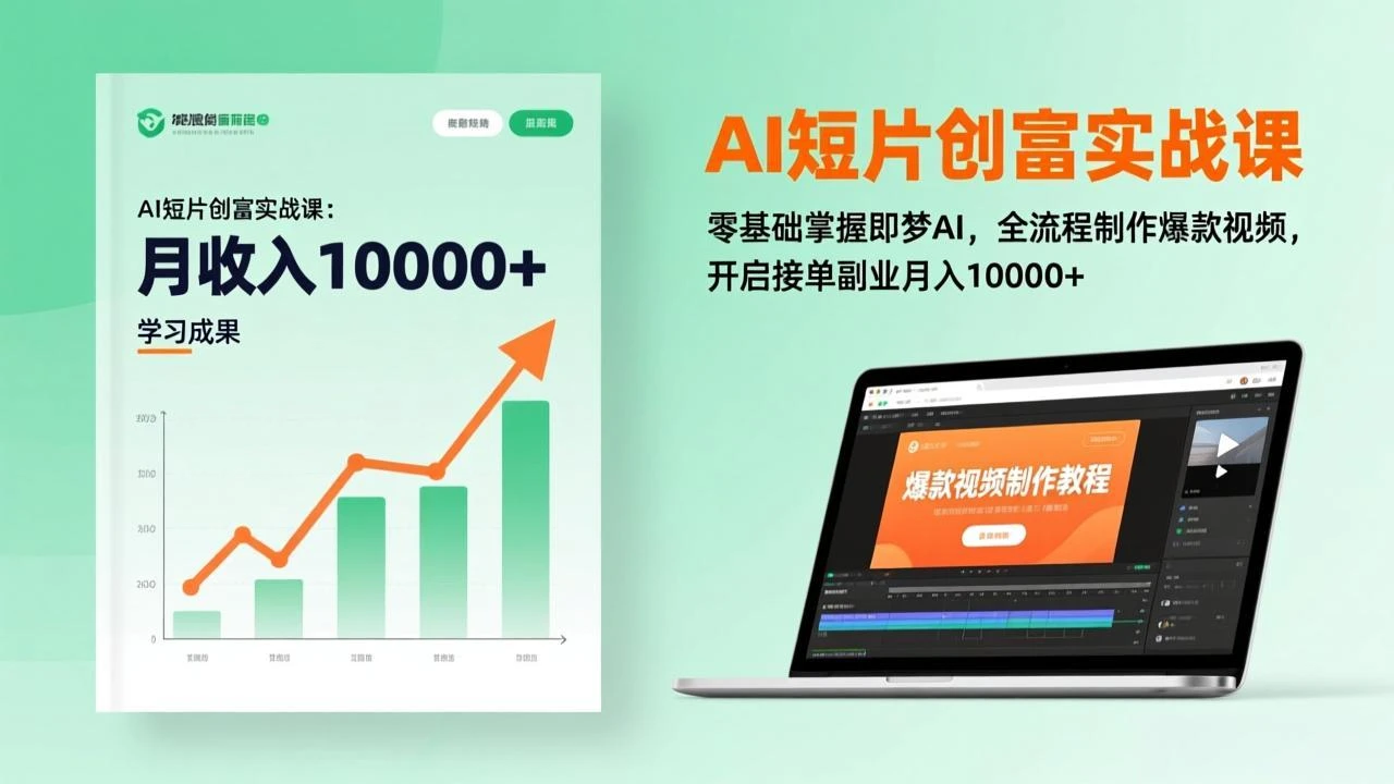 【精】AI短片创富实战课:零基础掌握即梦AI,全流程制作爆款视频,开启接单副业月入10000+(更新)-创客之家