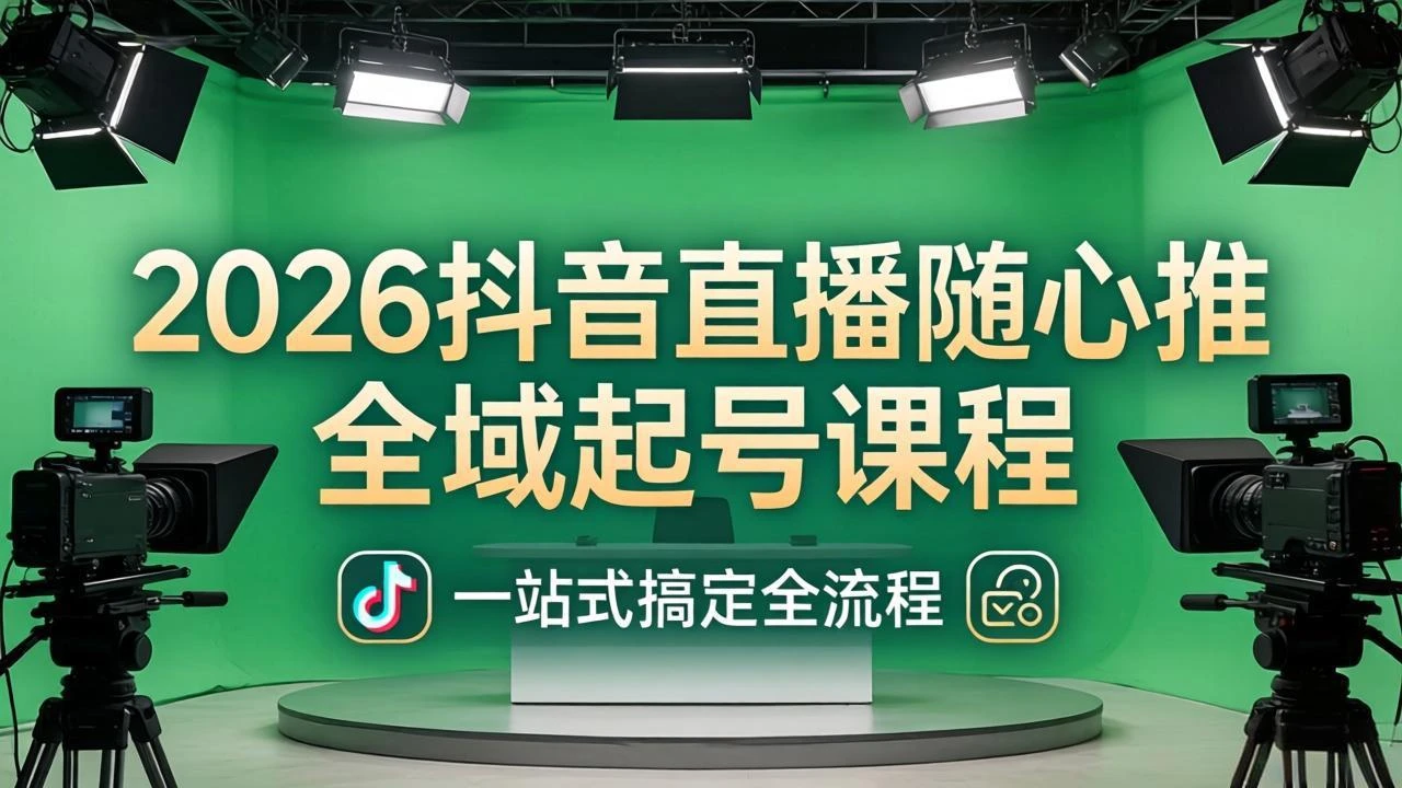 【精】2026抖音直播随心推全域起号课程：一站式搞定直播起号、稳号、放量全流程(更新4月-创客之家