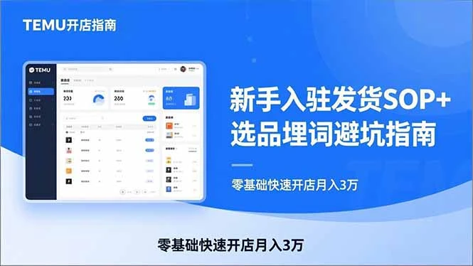 【精】TEMU从入门到爆单：新手入驻发货SOP+选品埋词避坑指南，零基础快速开店月入3万-创客之家