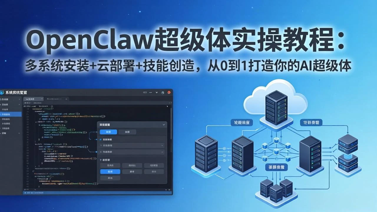 【精】OpenClaw-小龙虾 AI超级体实战指南：多系统安装+云部署+技能创造，从0到1构建你的被动收入项目-创客之家