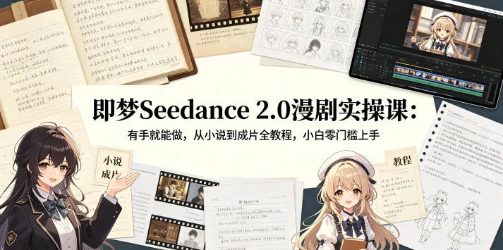 【精】即梦Seedance 2.0漫剧实操课:有手就能做,从小说到成片全教程,小白零门槛上手-创客之家