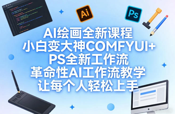 AI绘画全新课程，小白变大神COMFYUI+PS全新工作流，革命性AI工作流教学，让每个人轻松上手-创客之家