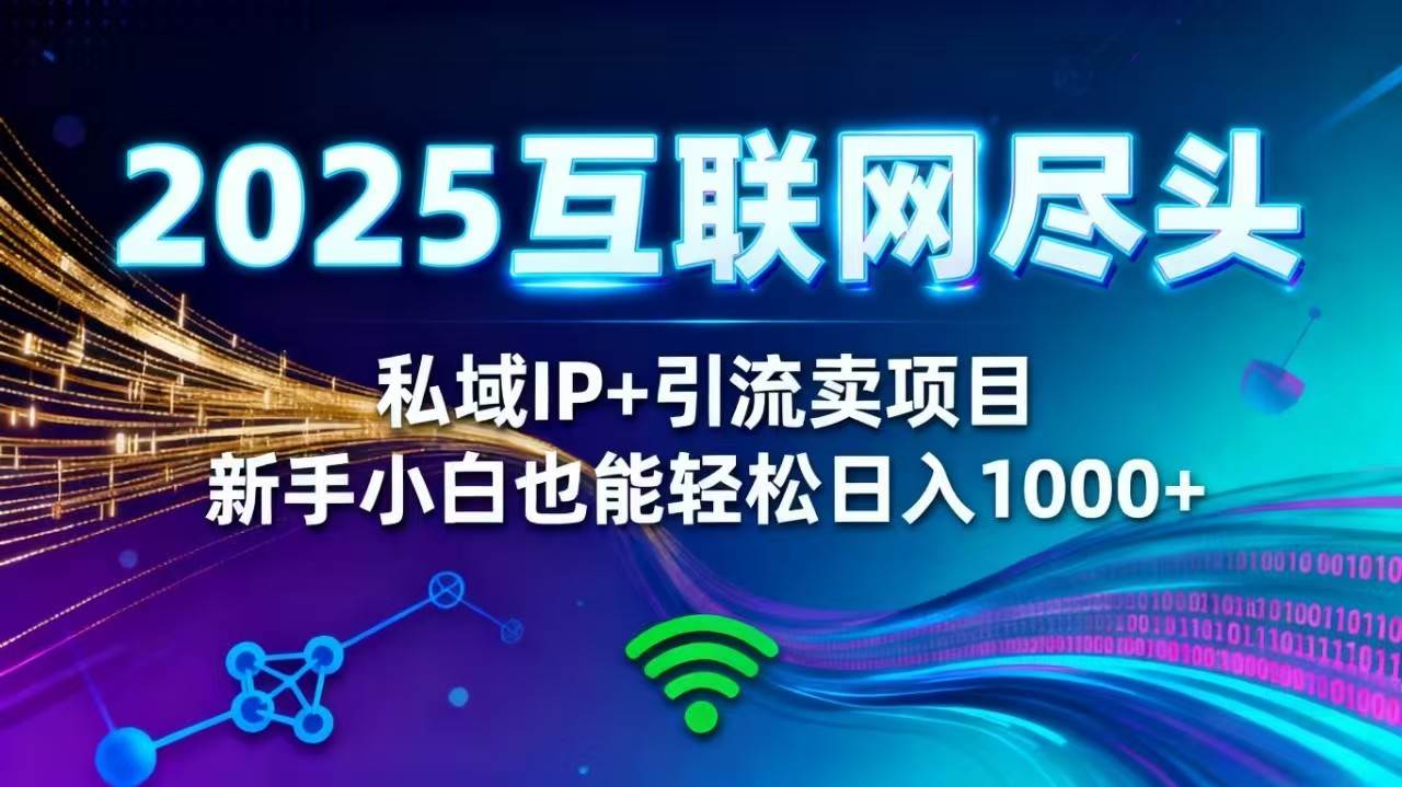 (16485期)2025网创尽头王炸项目!私域 IP + 精准引流,新手小白在家躺赚日入 1000+-创客之家