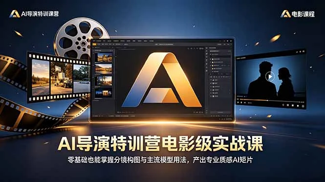【精】AI导演特训营电影级实战课,零基础也能掌握分镜构图与主流模型用法,产出专业质感AI短片-创客之家