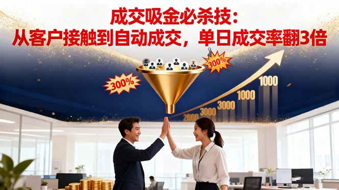 (16432期)吸金成交营销必杀技:从客户接触到自动成交,单日成交率翻3倍-创客之家