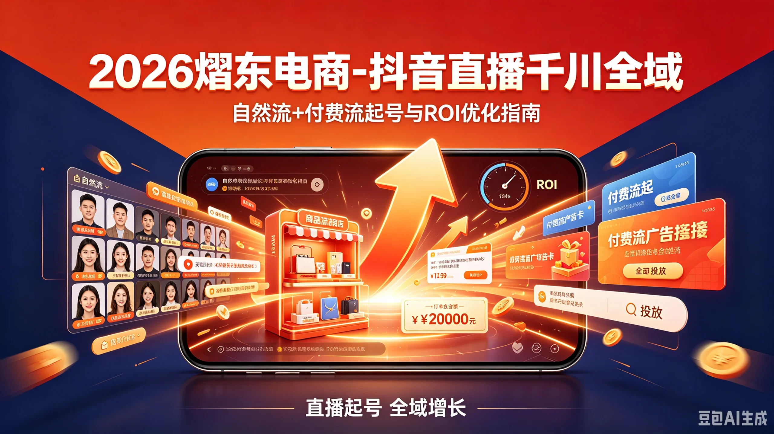 【精】2026熠东电商-抖音直播千川全域:自然流+付费流起号与ROI优化指南(26年5月15-19日)-创客之家